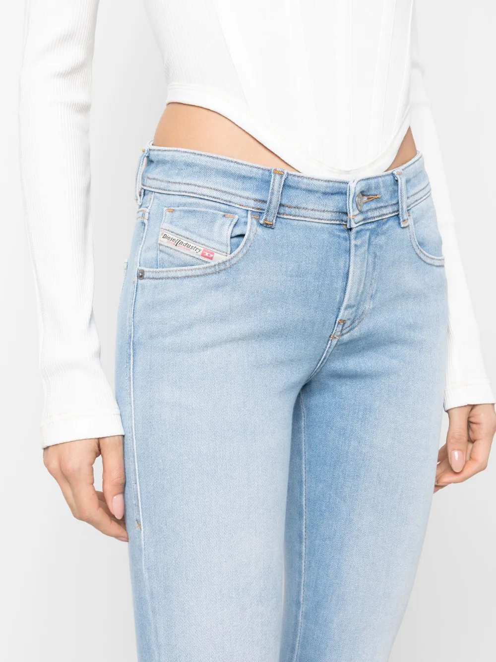 Diesel Super Skinny Denim Jeans In Blue
