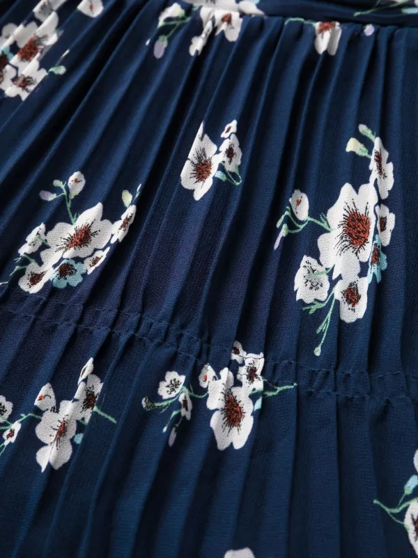 self portrait blue satin flower maxi dress self-portrait - Blue Satin Flower Maxi Dress