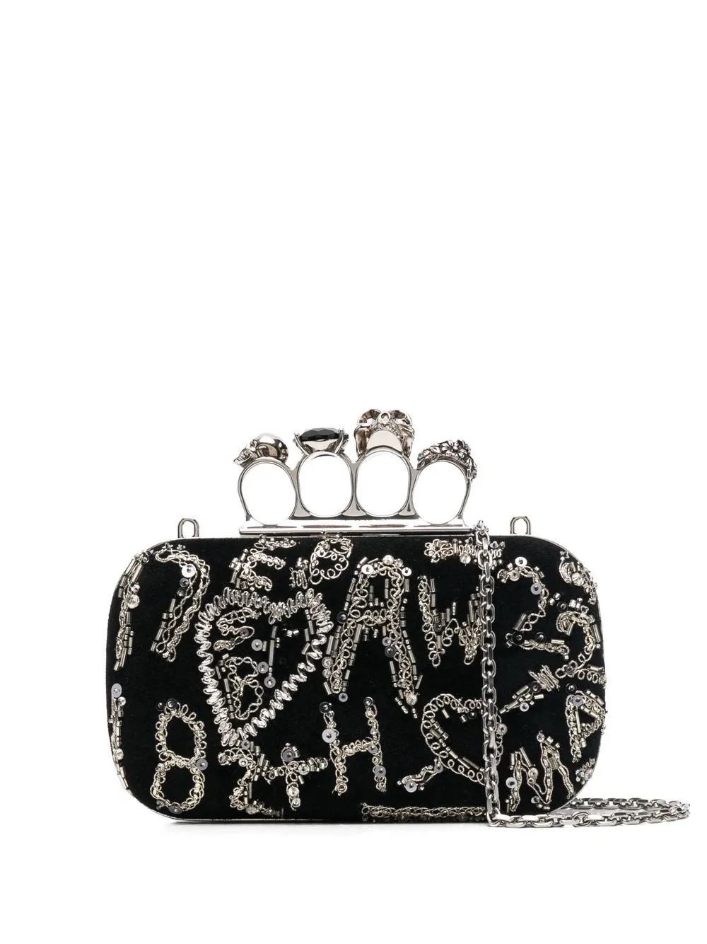 

Alexander McQueen bolsa de mano con detalle de cadena - Negro