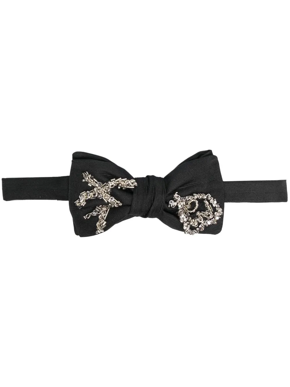 

Alexander McQueen bead-embellished bow tie - Black