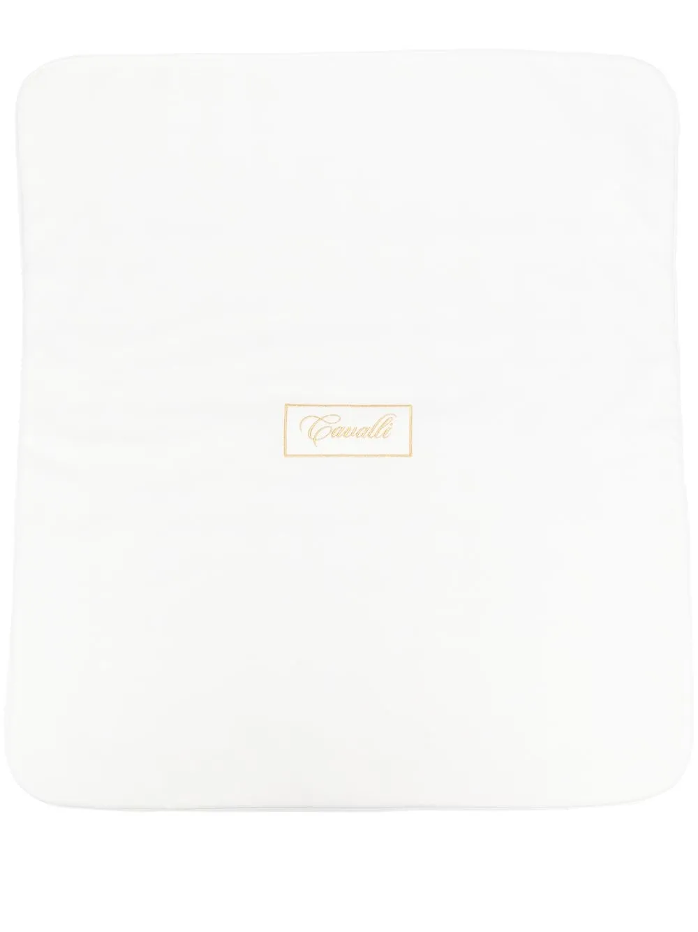 

Roberto Cavalli Junior embroidered-logo cotton blanket - D0330 WHITE