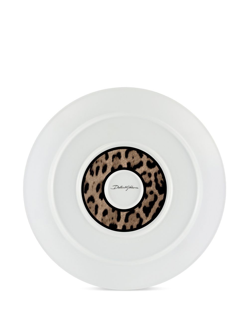 Shop Dolce & Gabbana Leopard-print Porcelain Platter In Black