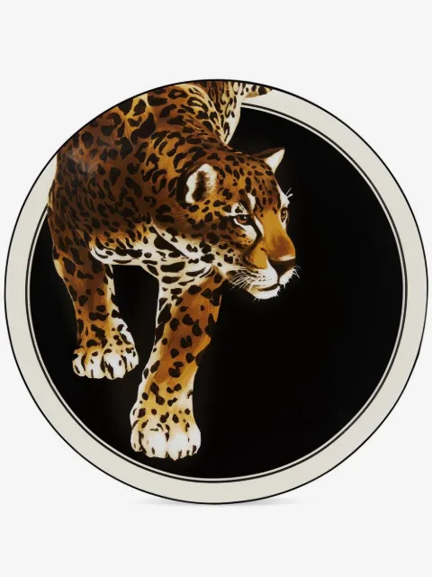 Dolce & Gabbana plato de porcelana con estampado de leopardo