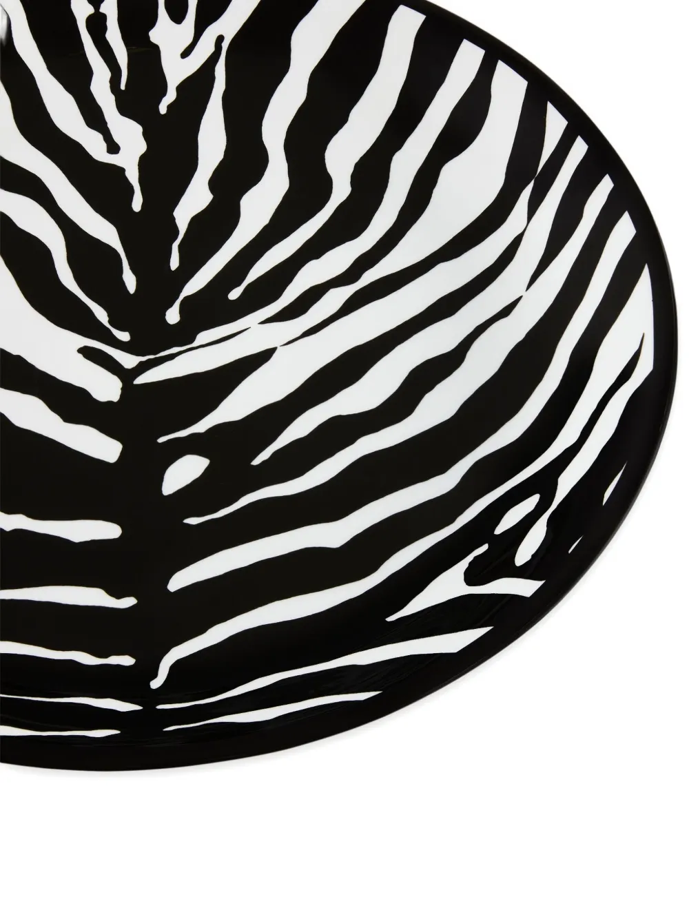 Dolce & Gabbana Zebra-print Porcelain Platter (40.5cm) In Black