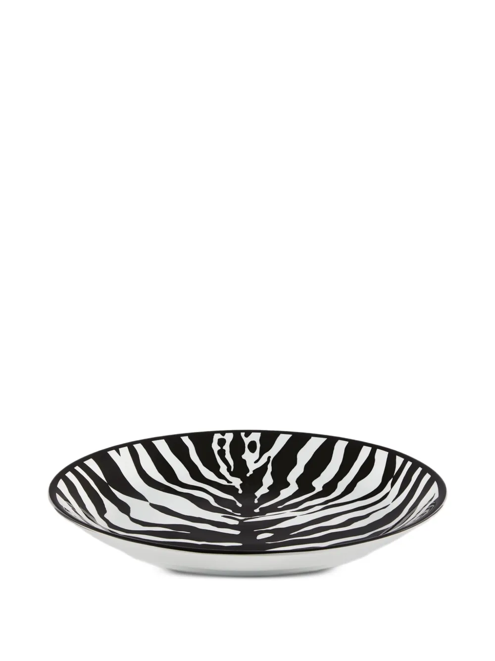  Dolce & Gabbana Porzellanteller Mit Zebra Print   Schwarz 