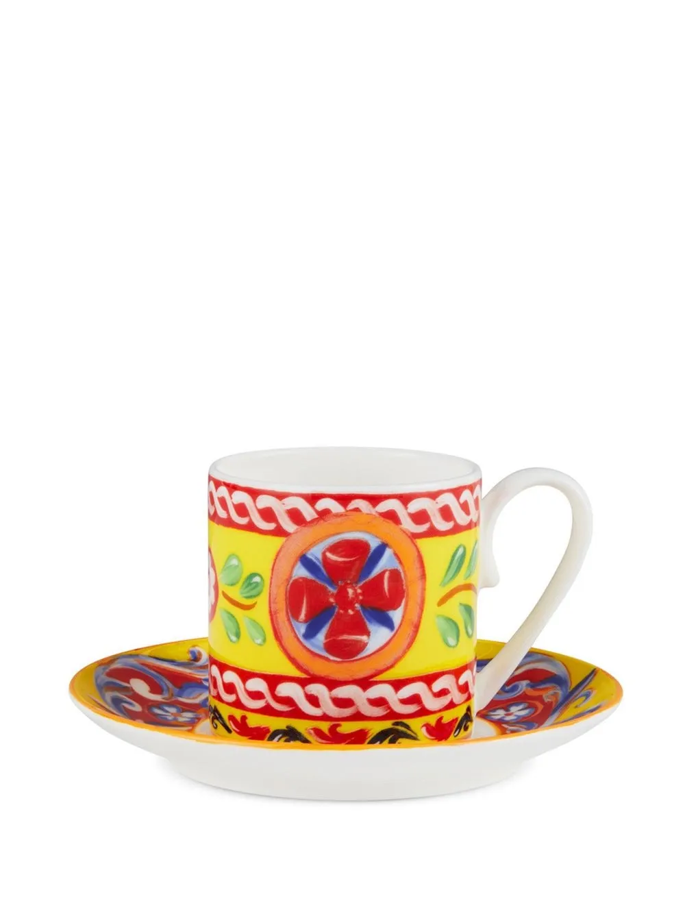 Dolce & Gabbana geometric-pattern porcelain espresso-set | Yellow | Image 1