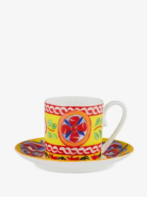 Dolce & Gabbana geometric-pattern porcelain espresso-set