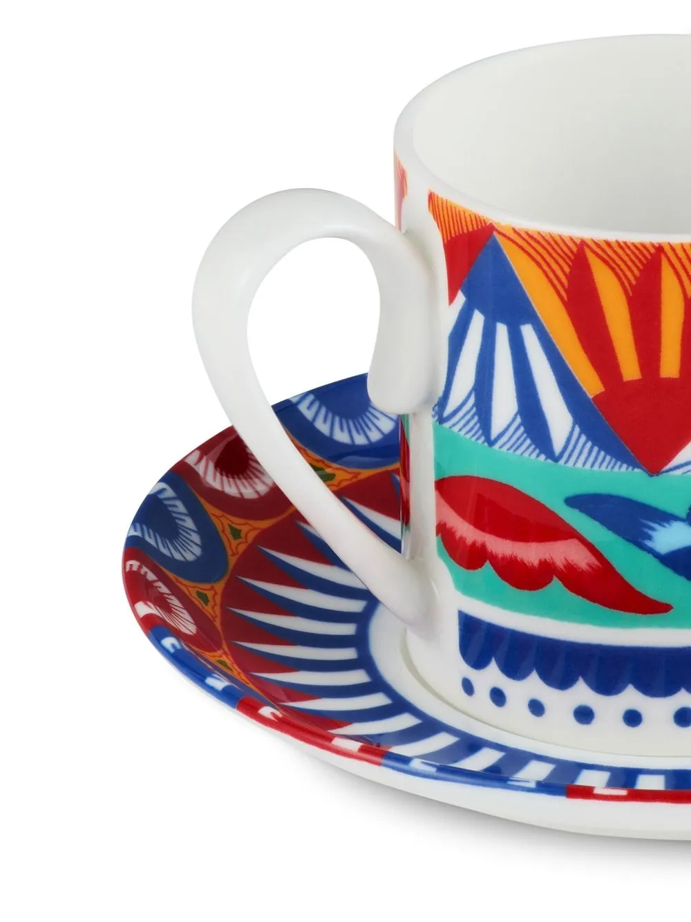 Dolce & Gabbana Set tazzina e piattino da caffè con motivo geometrico | Image 5