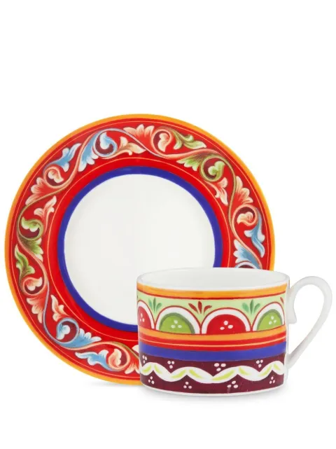 Dolce & Gabbana juego de té con motivo geométrico de porcelana 