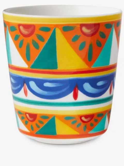 Dolce & Gabbana vaso de porcelana con motivo geométrico