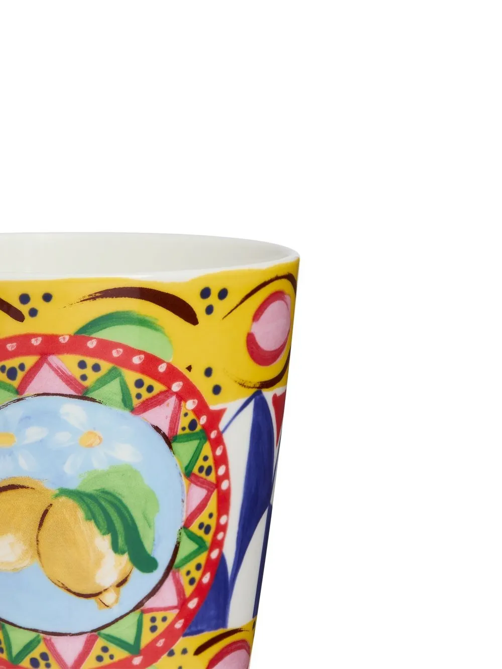  Dolce & Gabbana Porzellanglas Mit Carretto Print   Gelb 
