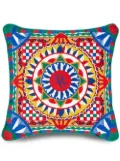 Dolce & Gabbana embroidered Carretto-print cushion - Green