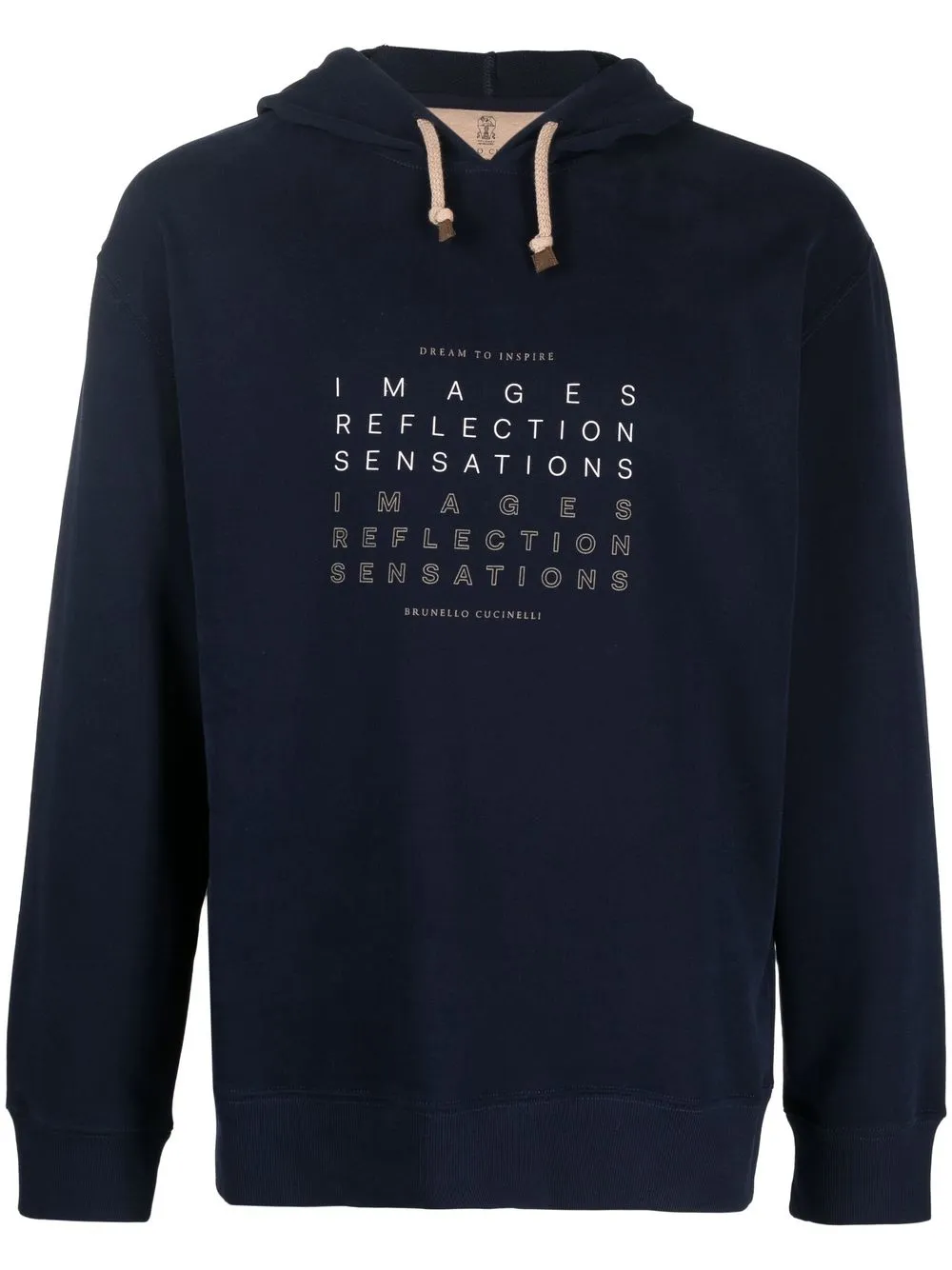 

Brunello Cucinelli hoodie con texto estampado - Azul