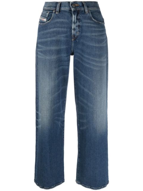 Diesel crease-effect cropped jeans Women