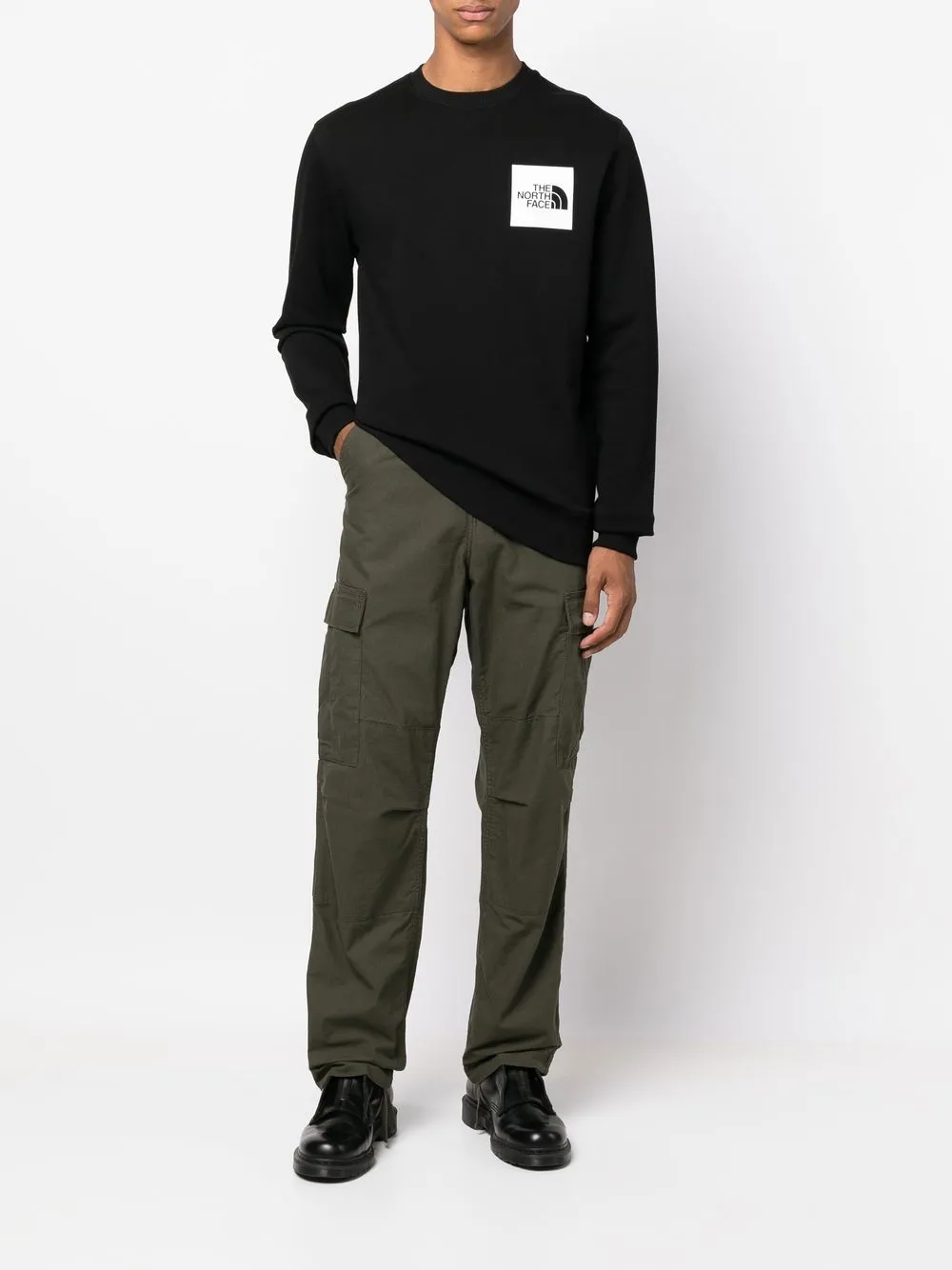 The North Face Sweater met logopatch - Zwart