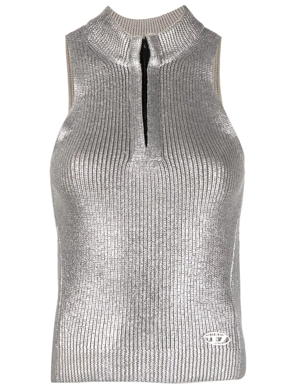 

Diesel top con medio cierre - Plateado