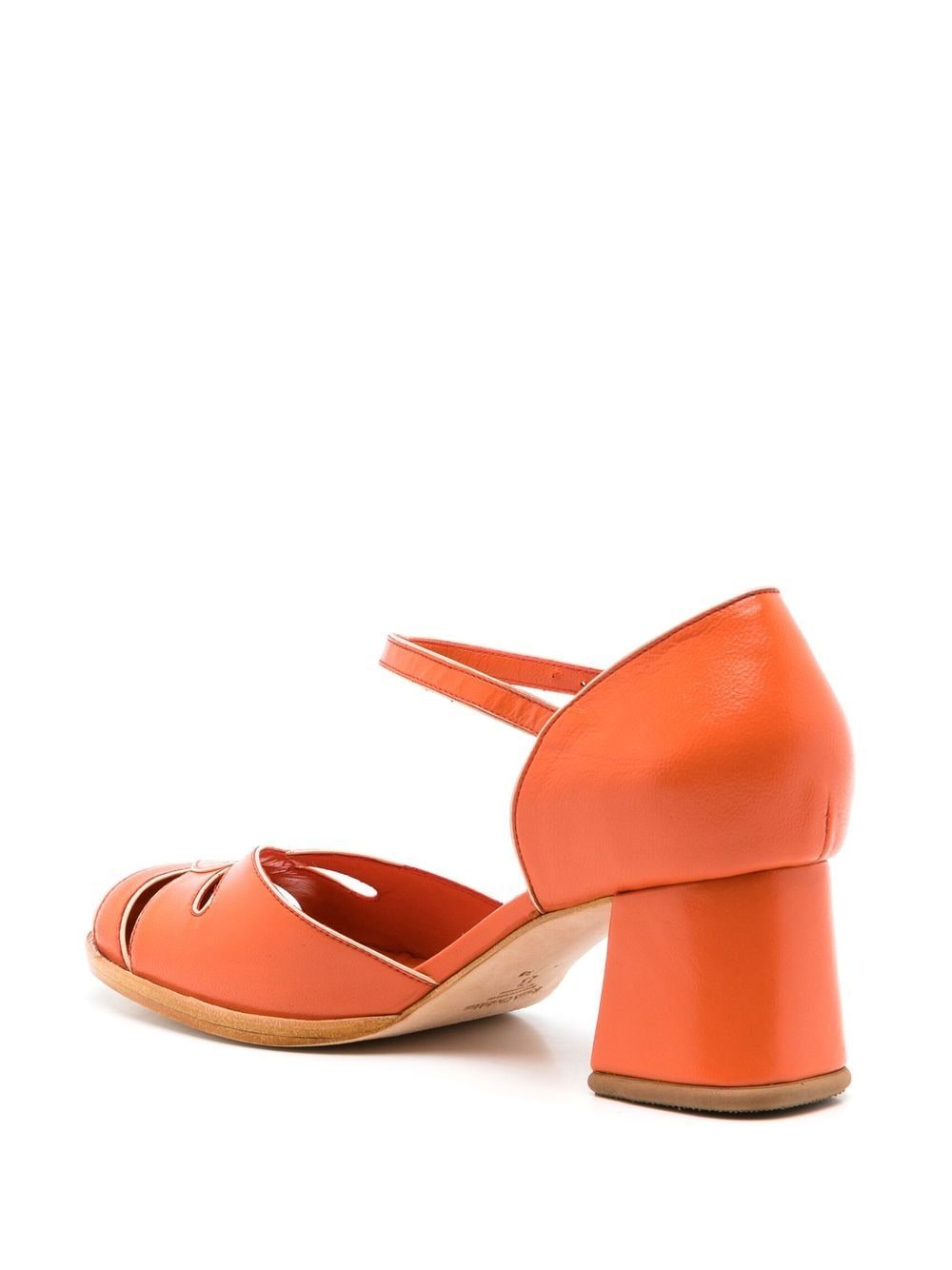 Shop Sarah Chofakian Melaine 40mm Cut-out Sandals In Orange