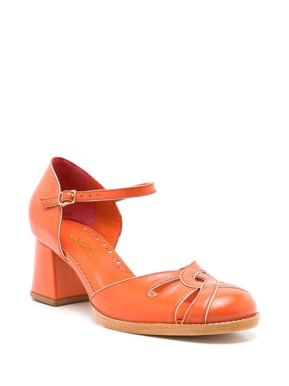 Shop Sarah Chofakian Melaine 40mm Cut-out Sandals In Orange