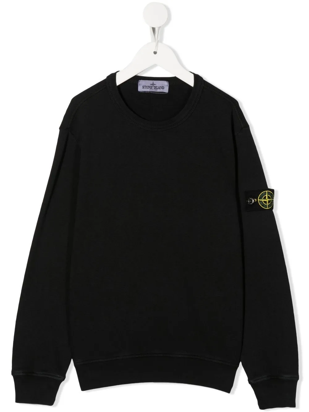 

Stone Island Junior suéter con cuello redondo y parche del logo - Negro