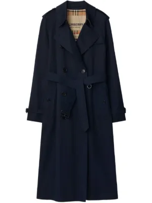 Burberry バーバリー ケンジントン カシミアトレンチコート | ブルー