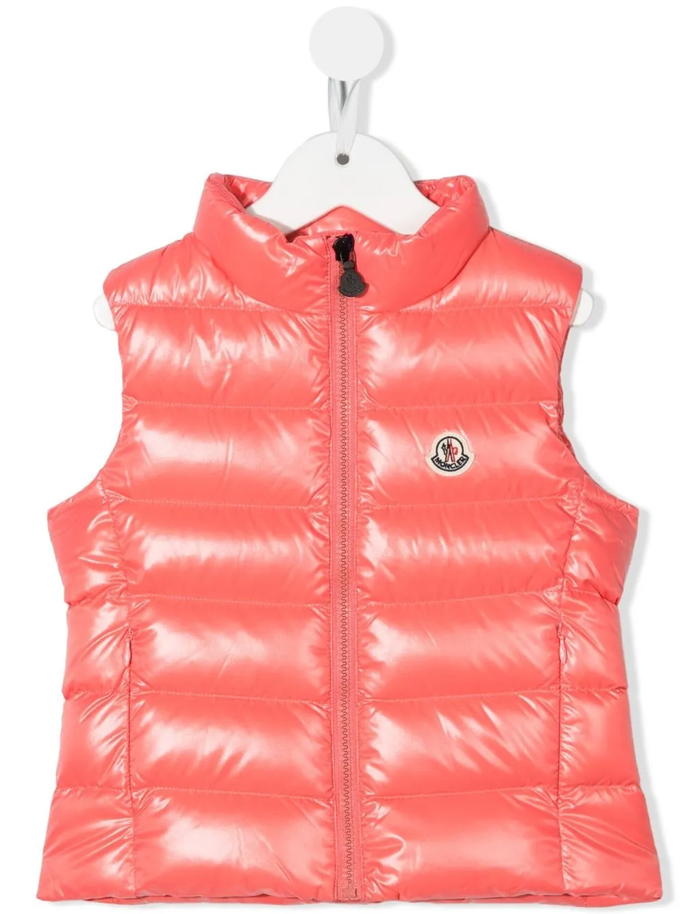 

Moncler Enfant chest logo-patch detail gilet - Pink