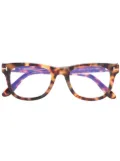 TOM FORD Eyewear tinted tortoiseshell-effect glasses - Brown