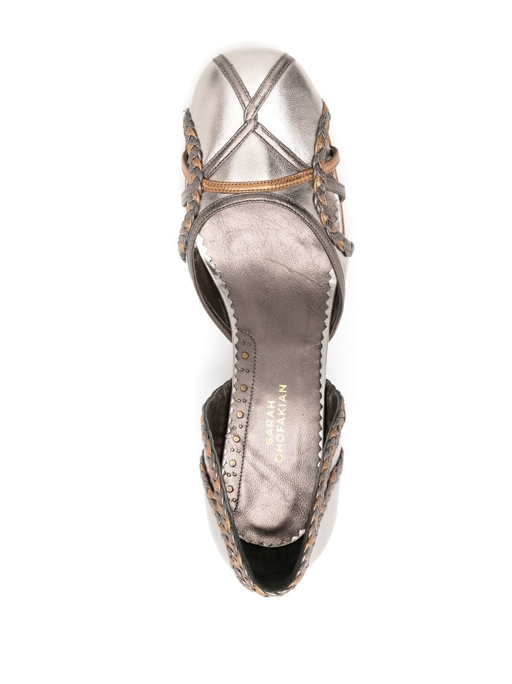 Shop Sarah Chofakian Molly Leather 40mm Pumps In Metallic