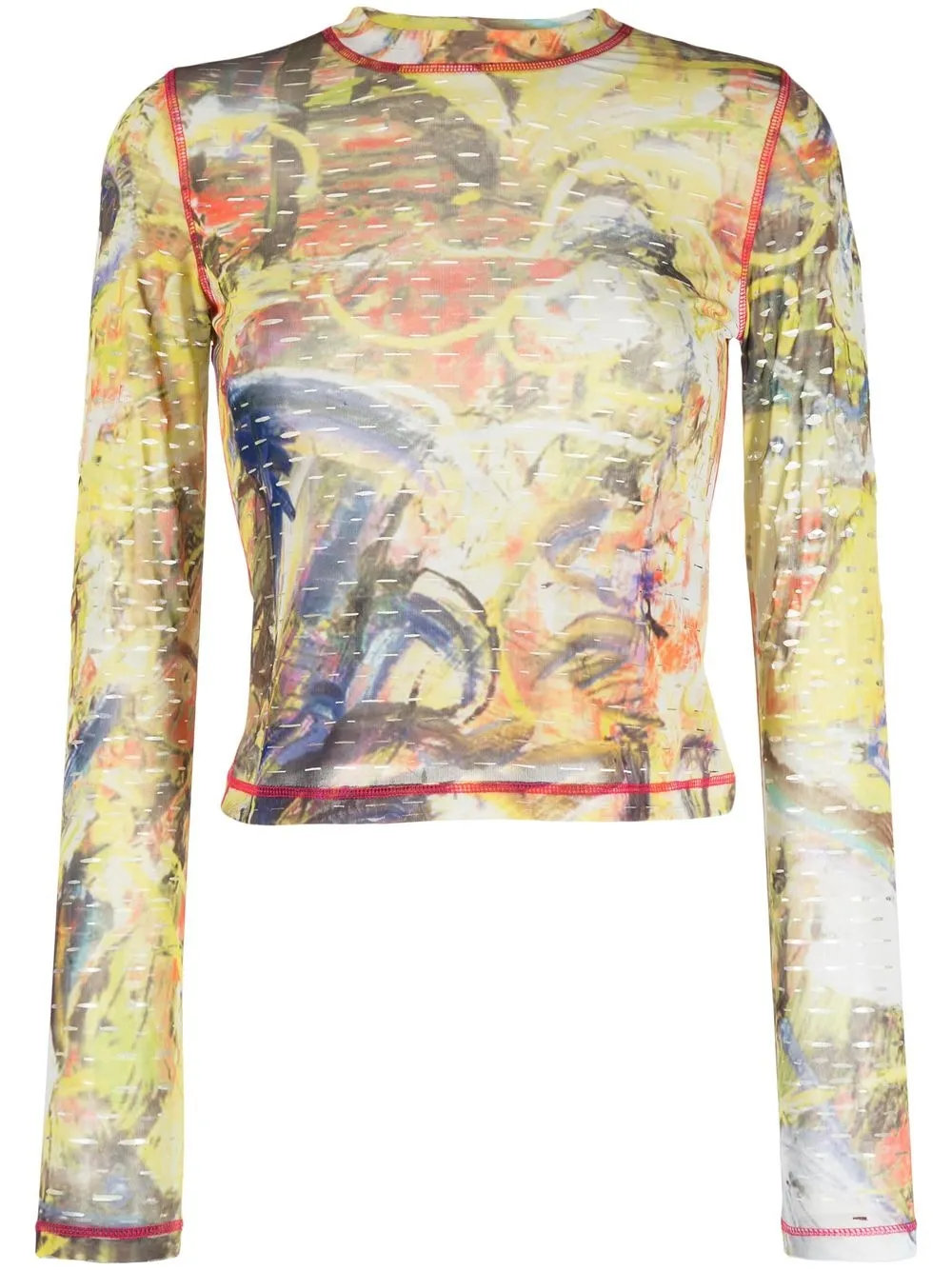 Diesel abstract-print cut-out Top - Farfetch