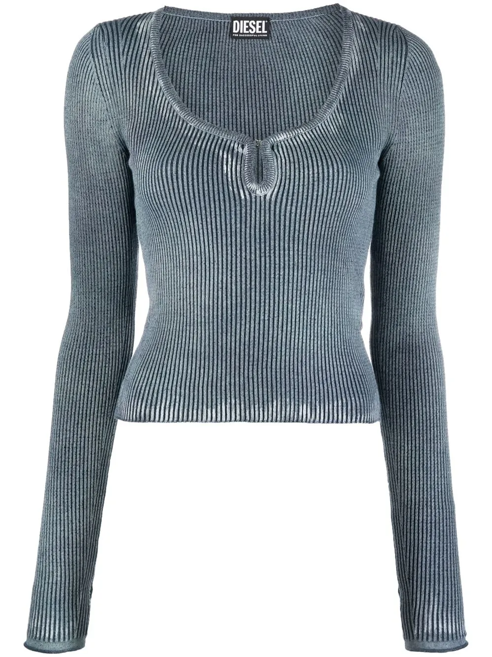 

Diesel ribbed keyhole jumper - Blue
