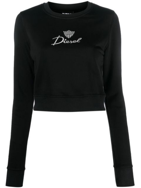 Diesel logo-embroidered long-sleeved top Women