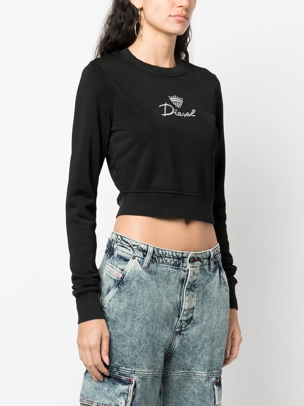 Diesel logo-embroidered long-sleeved top Women