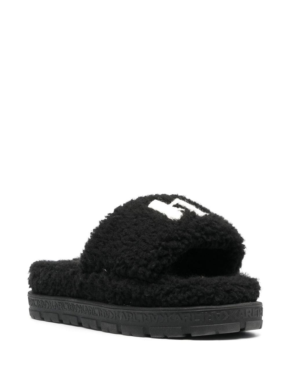 Karl Lagerfeld Salon slippers met monogram - Zwart