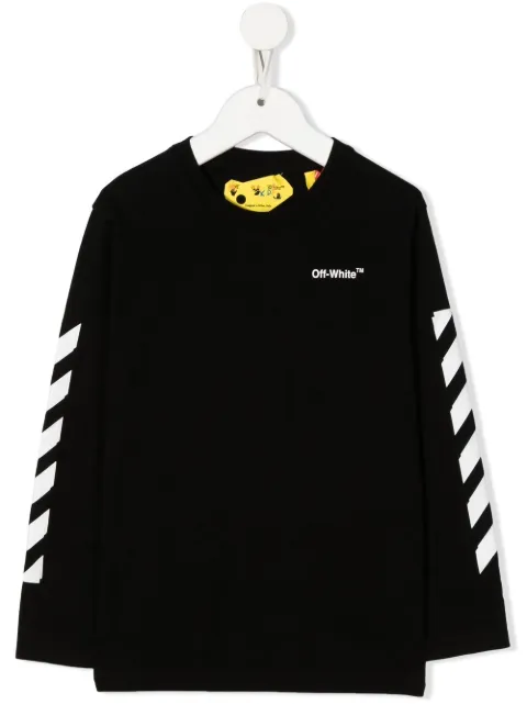 Off-White Kids logo-print detail long-sleeved T-shirt