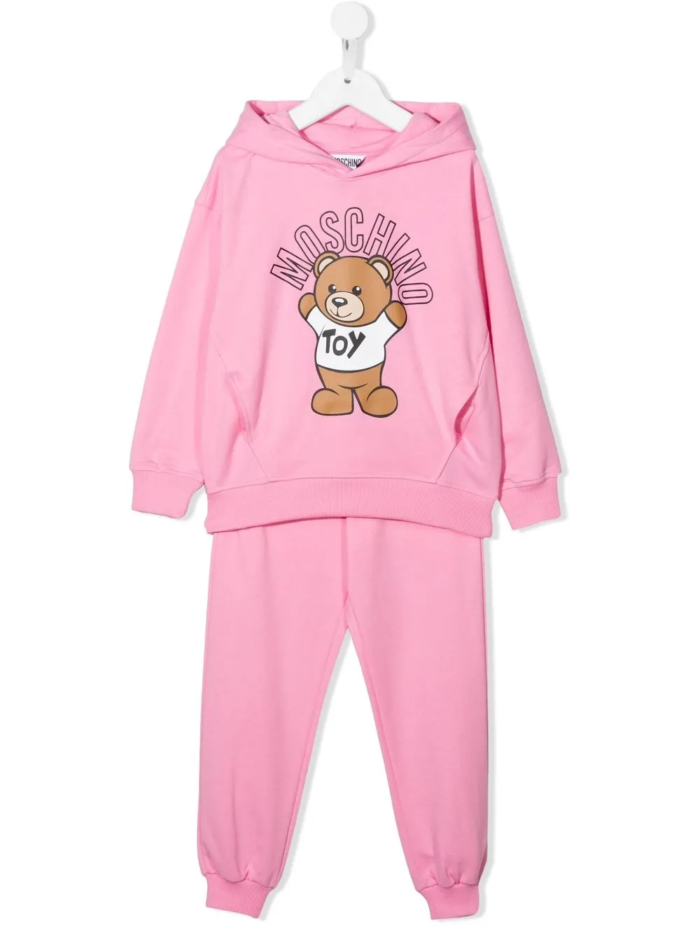 

Moschino Kids traje deportivo con motivo Teddy Bear - Rosado