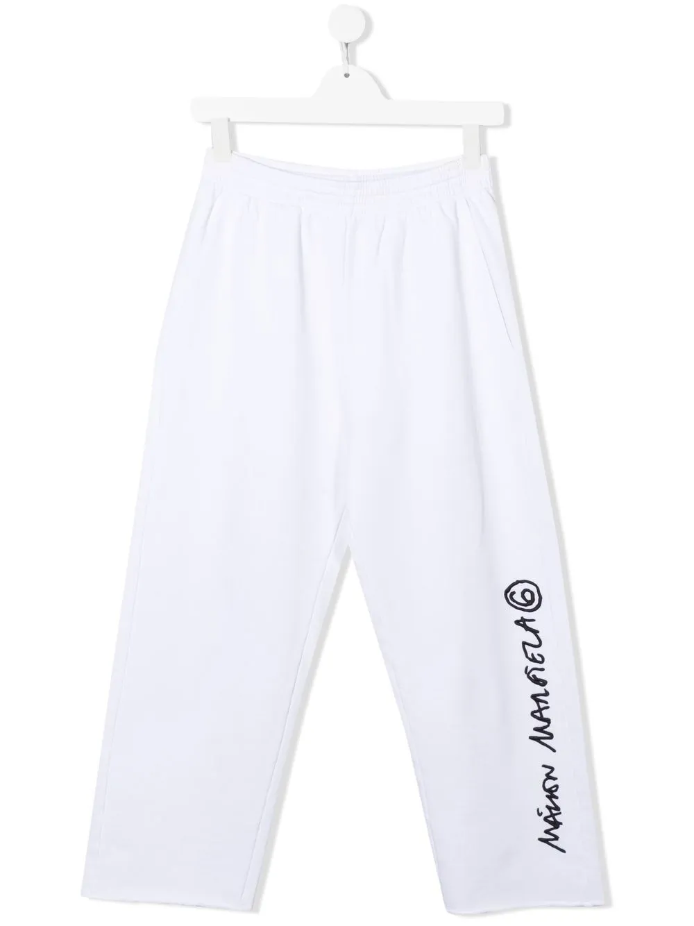 

MM6 Maison Margiela Kids pants con logo estampado - Blanco