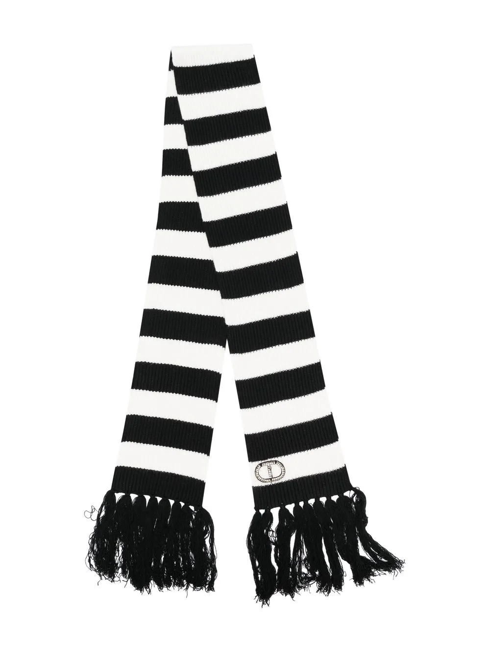 

TWINSET Kids bufanda tejida con logo de cristales - Blanco
