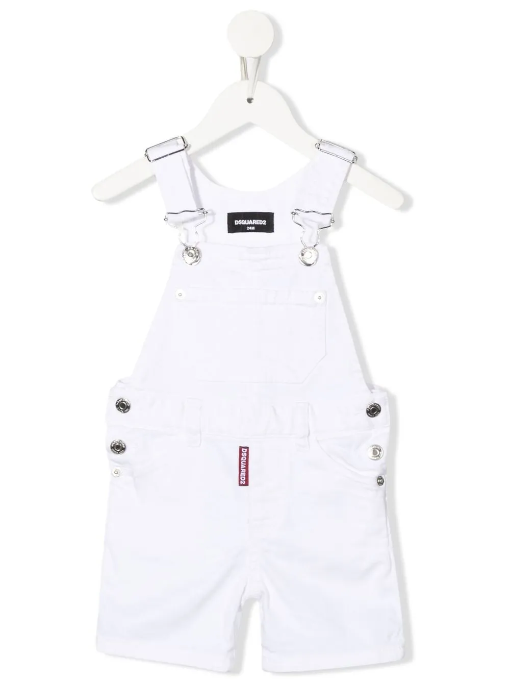 

Dsquared2 Kids overol de mezclilla con logo - Blanco