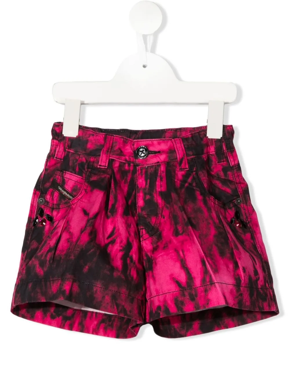 

Diesel Kids shorts con estampado tie-dye - Rosado