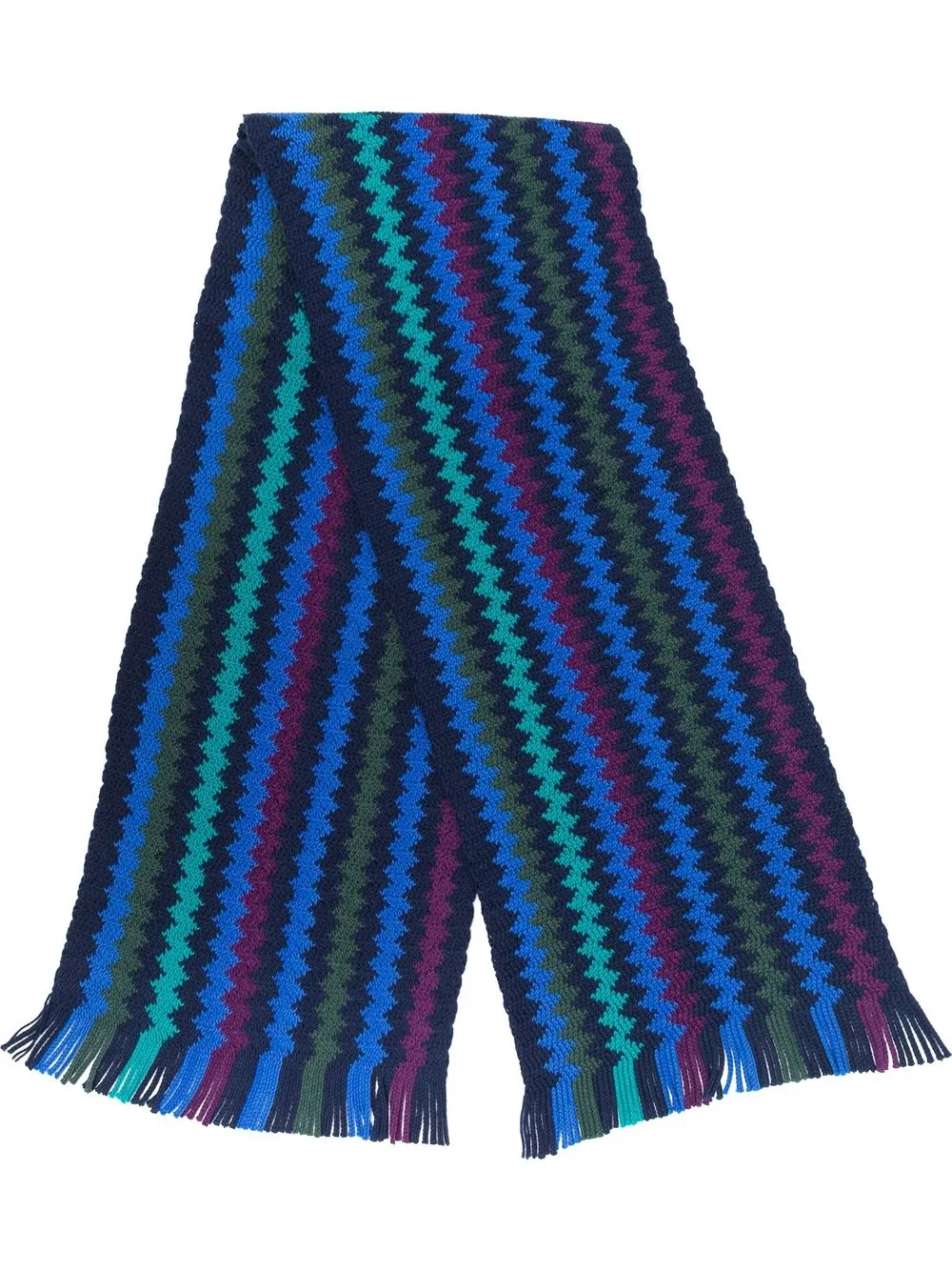 

Missoni bufanda tejida chevron - Azul