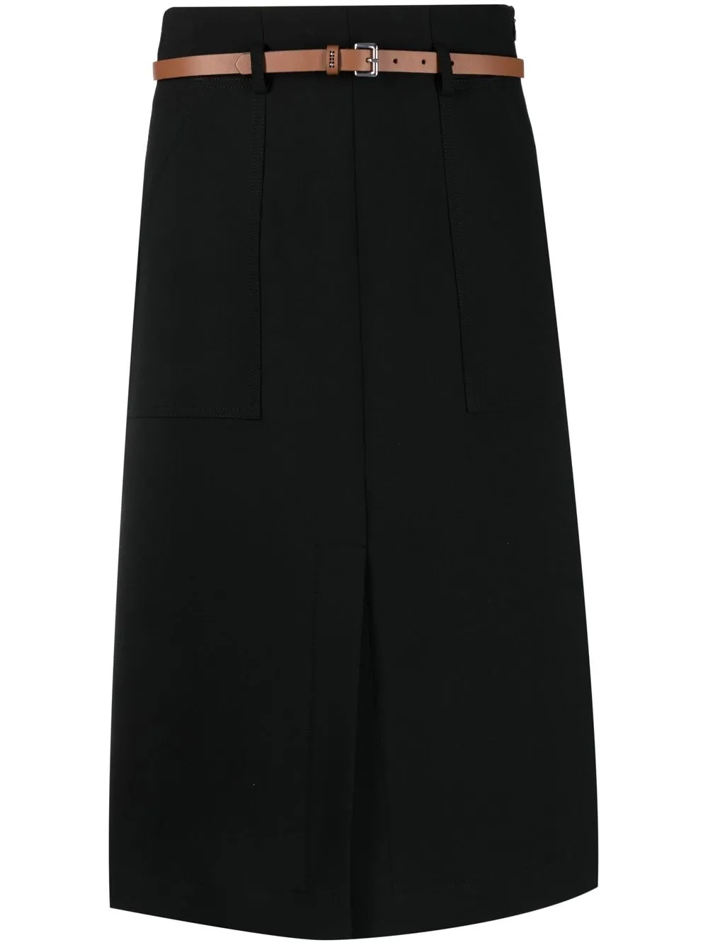 

Peserico falda midi acampanada con cinturón - Negro