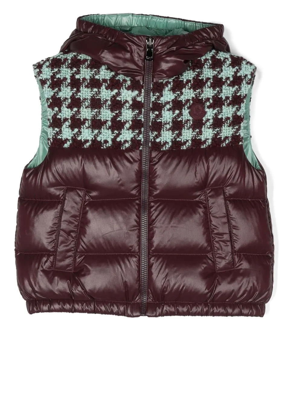 

Moncler Enfant dogtooth padded gilet - Red