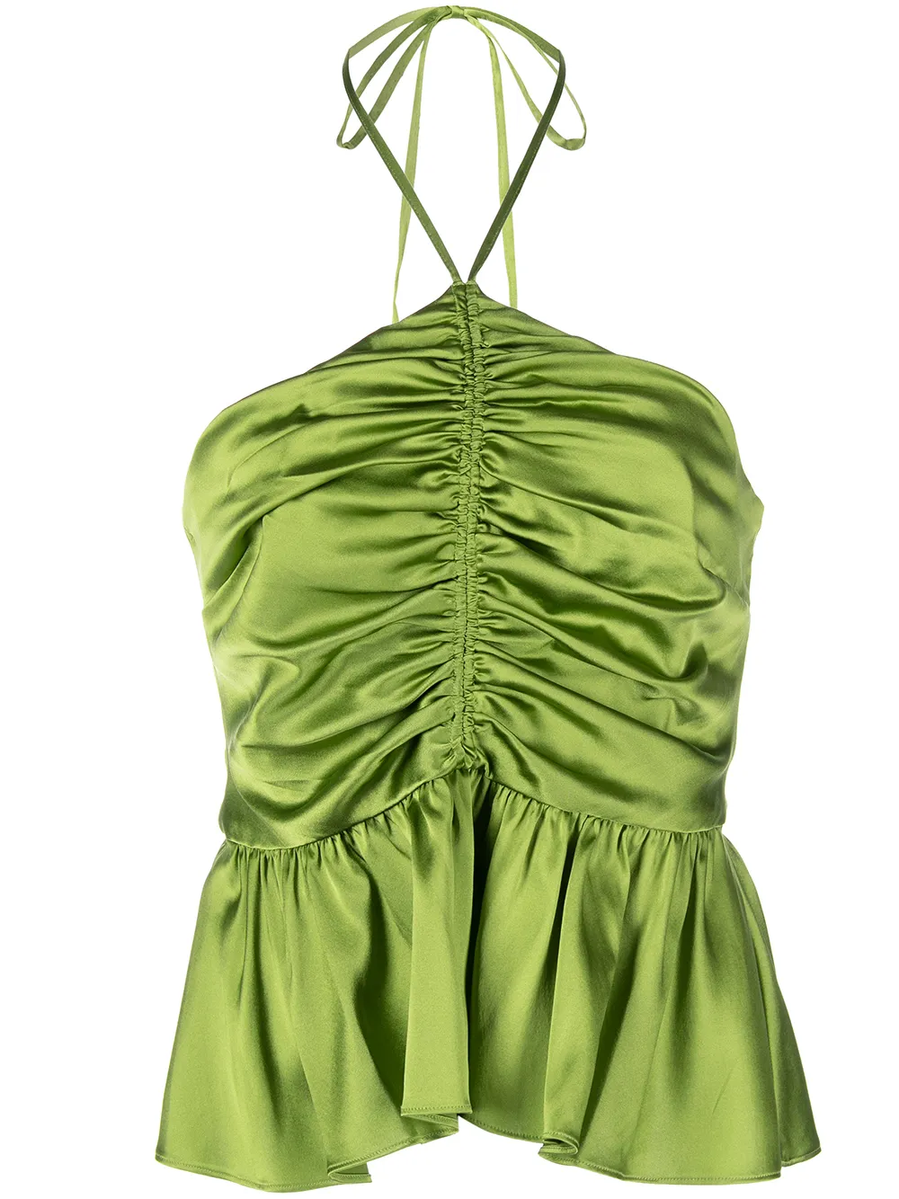 

Cinq A Sept Colby ruched peplum top - Green