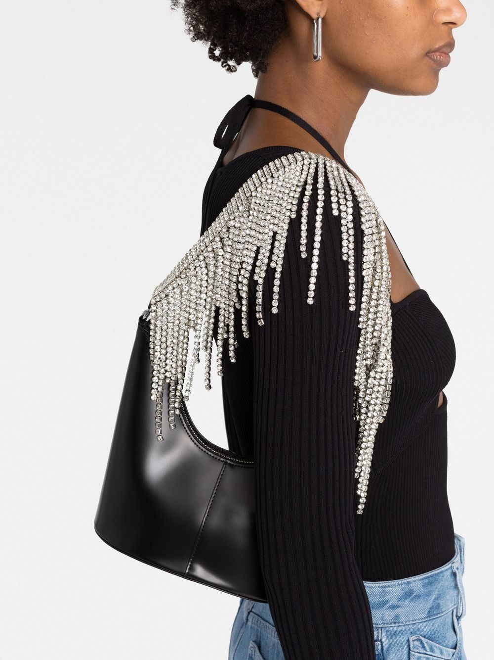 Kara crystal-fringe Leather Shoulder Bag - Farfetch