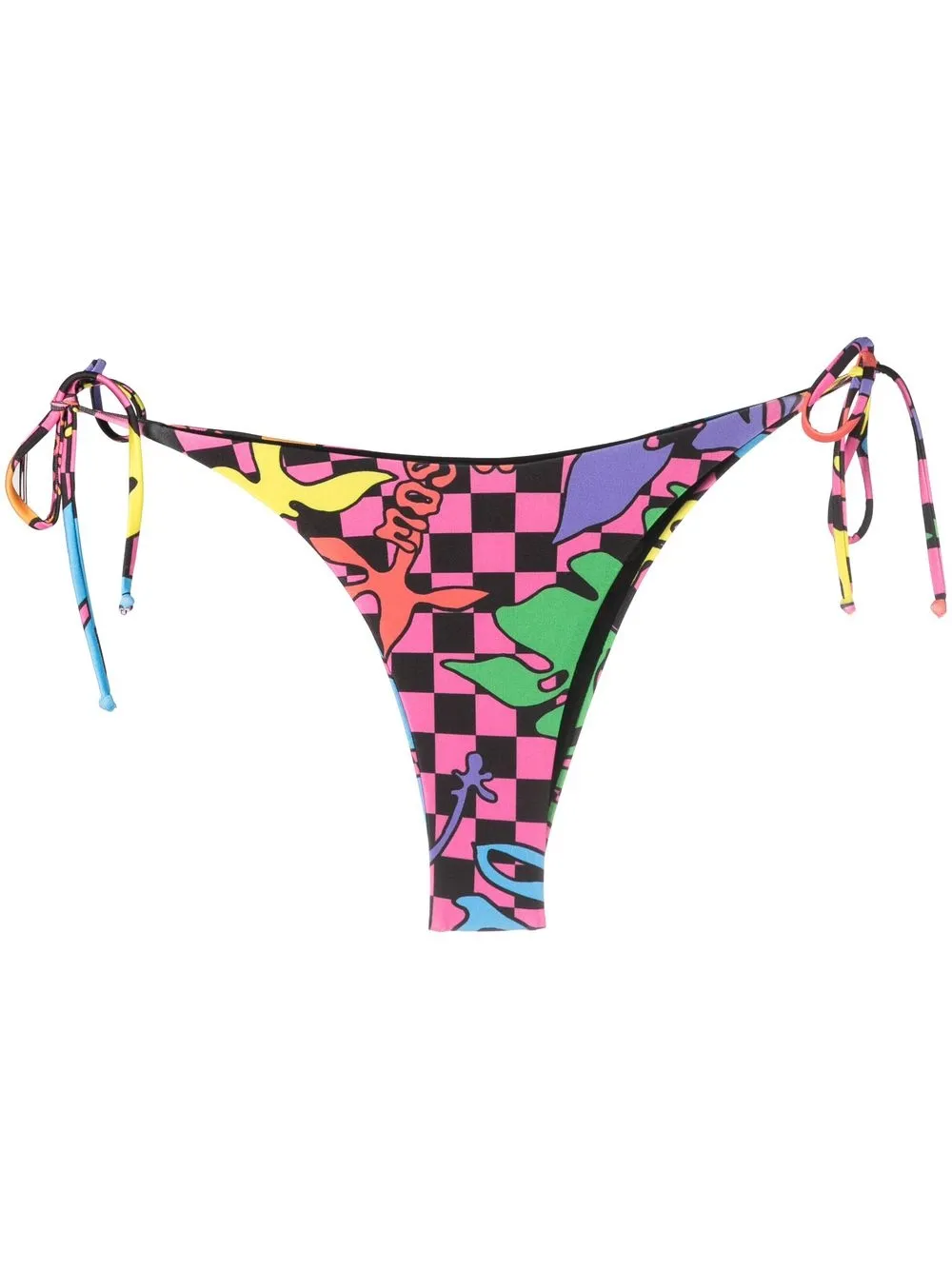 

Moschino bikini bottom a cuadros florales - Negro