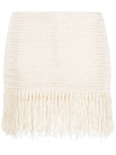 Magda Butrym kort nederdel med frynsedetalje