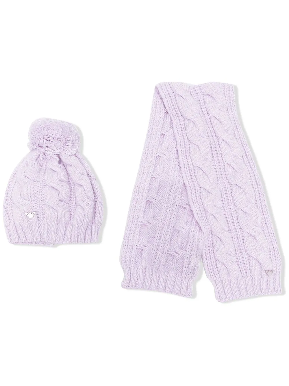 

Emporio Armani Kids set de bufandas de canalé - Morado