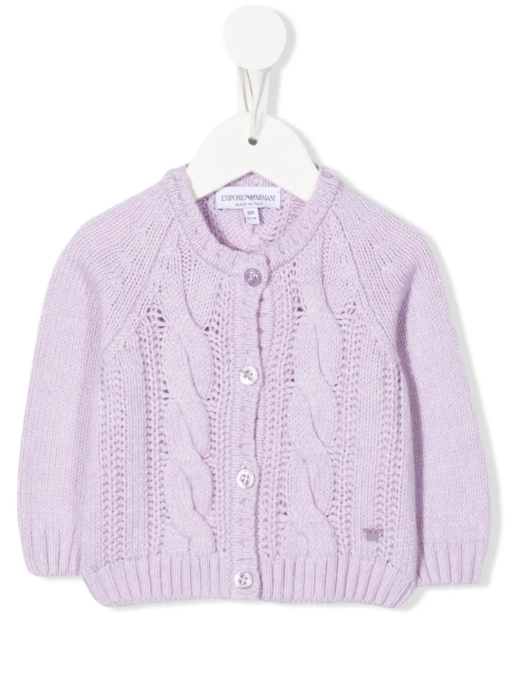 

Emporio Armani Kids cárdigan en tejido de ochos - Morado