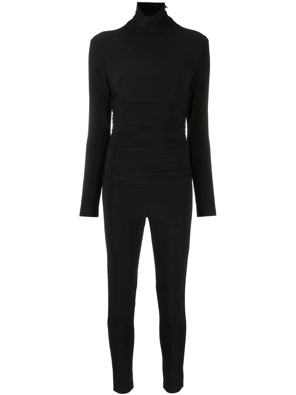 

Norma Kamali jumpsuit fruncido con cuello alto - Negro