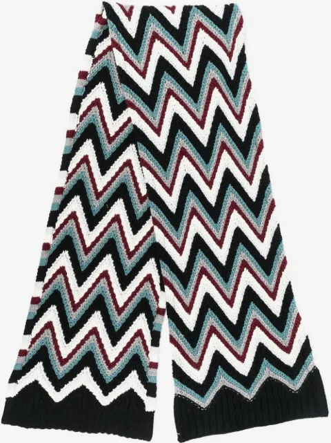 Missoni chevron-knit wool scarf