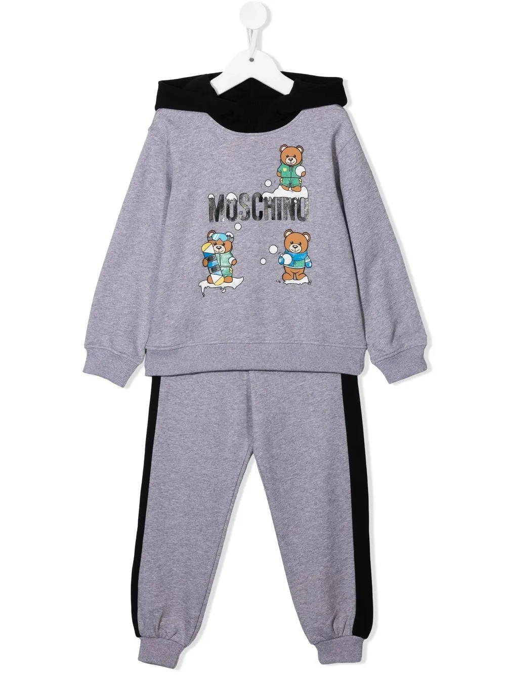 

Moschino Kids traje deportivo con motivo Teddy Bear - Gris